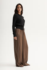 Petra Stripe Pant | Tan Stripe