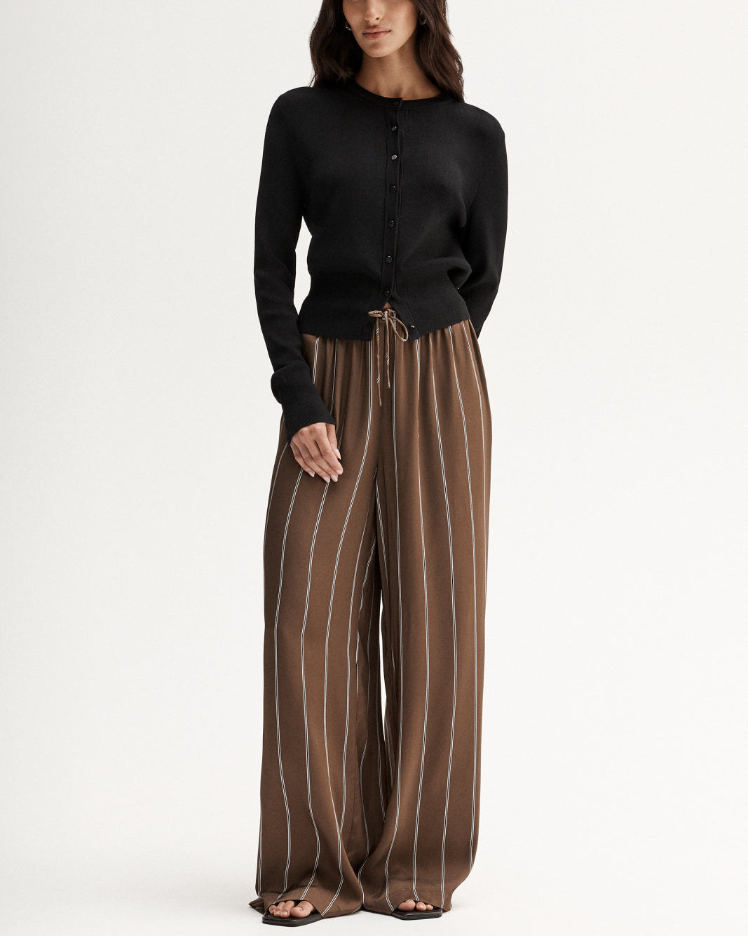 Petra Stripe Pant | Tan Stripe