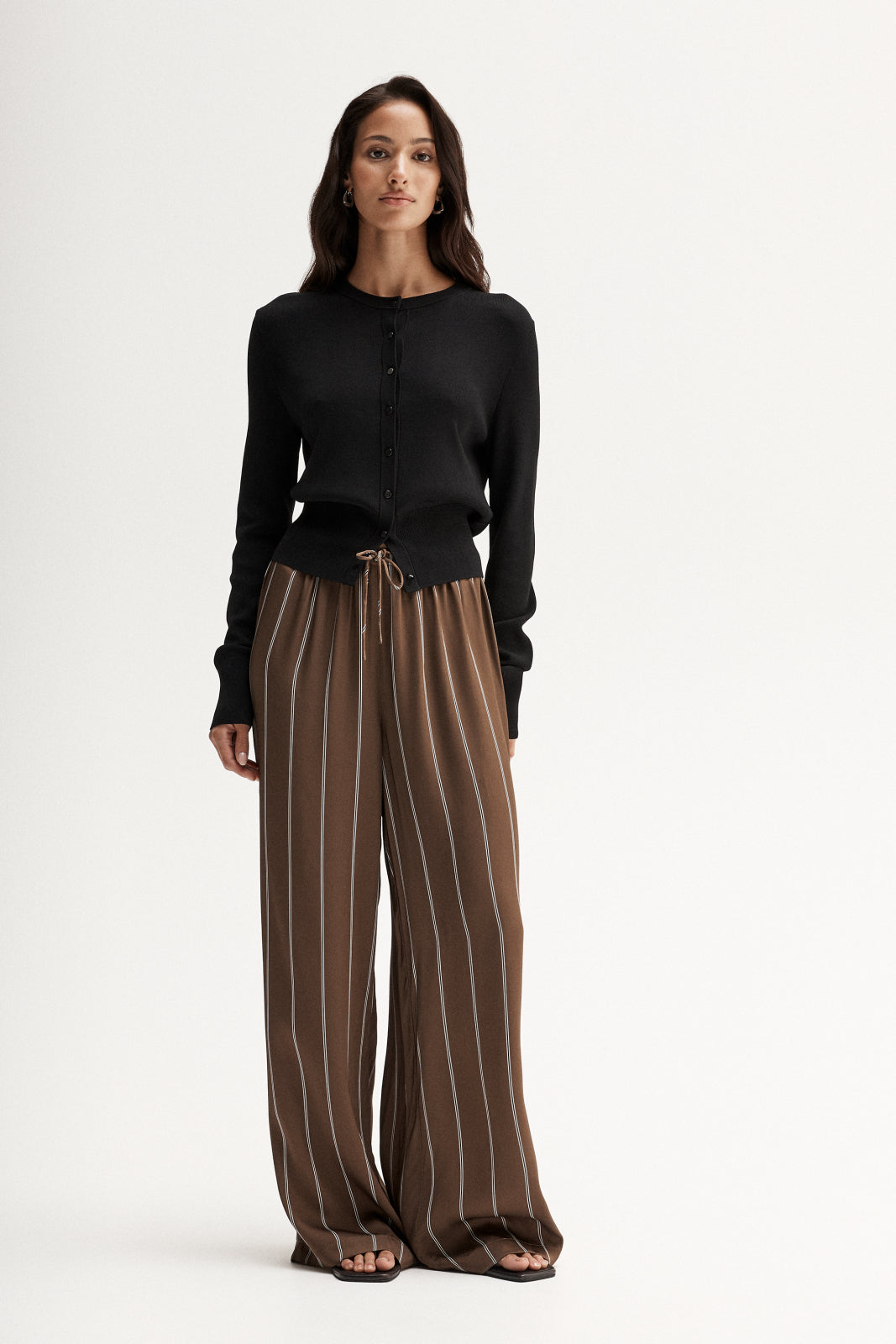 Petra Stripe Pant | Tan Stripe