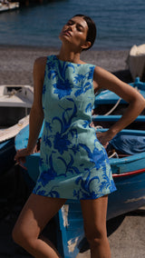 Juniper Mini Dress | Cobalt Blue/Green