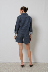 Kioky Denim Jacket | Stripe Denim