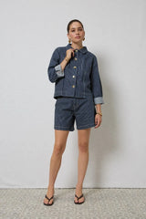 Kioky Denim Jacket | Stripe Denim