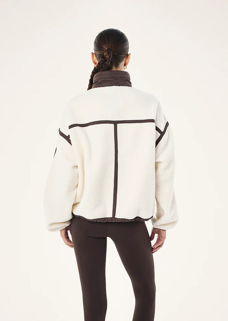Lennon Sherpa Jacket | Whisper White/Coffee