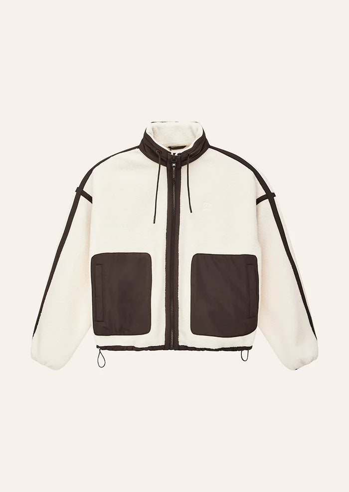 Lennon Sherpa Jacket | Whisper White/Coffee