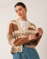 Intarsia Alpaca Jacket | Camel