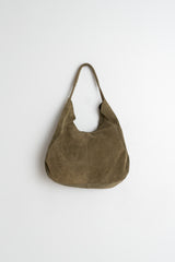 Split Leather Tote Bag | Khaki