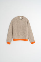 Bicolour Knitted Sweater | Beige
