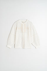 Organic Cotton Embroidered Shirt | White