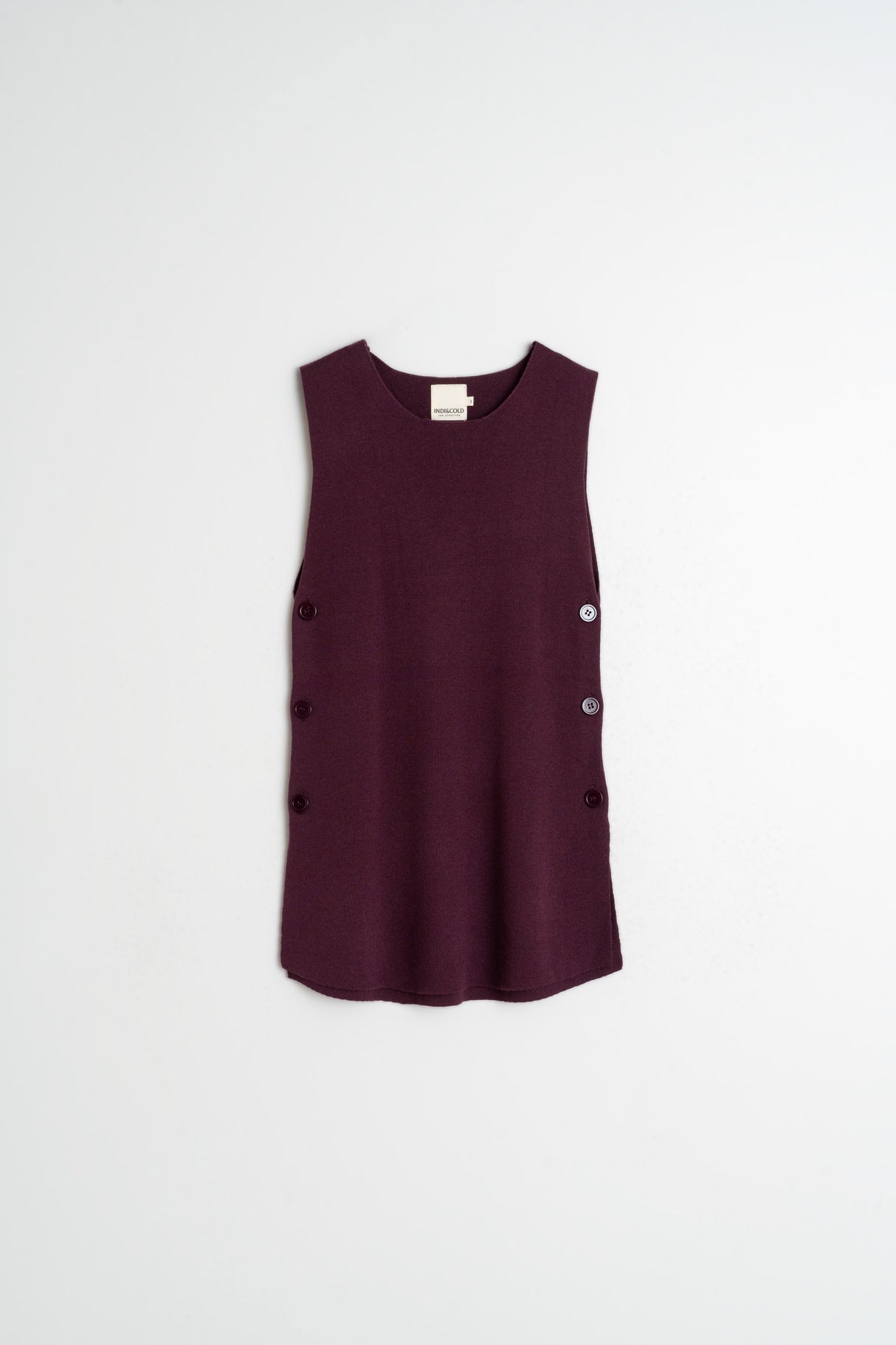Long Buttoned Vest | Eggplant