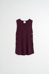 Long Buttoned Vest | Eggplant