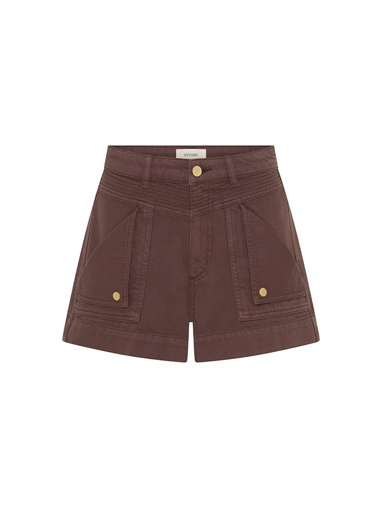 Celene Denim Short | Chocolate