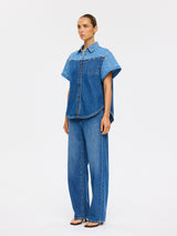 Coralie Denim Shirt | Two Tone Blue