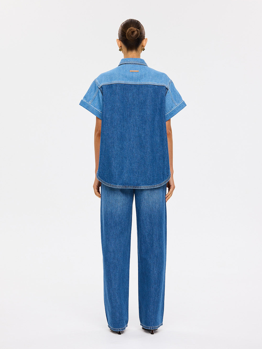 Coralie Denim Shirt | Two Tone Blue