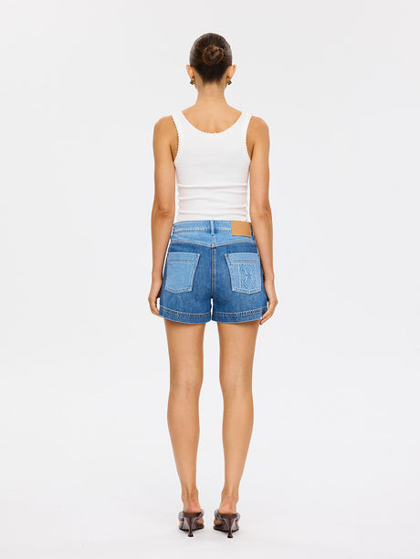 Coralie Denim Short | Two Tone Blue