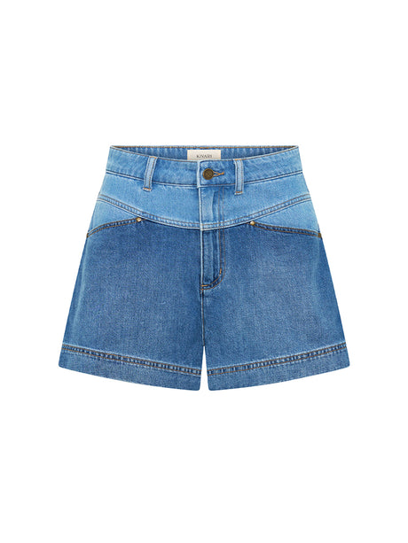 Coralie Denim Short | Two Tone Blue