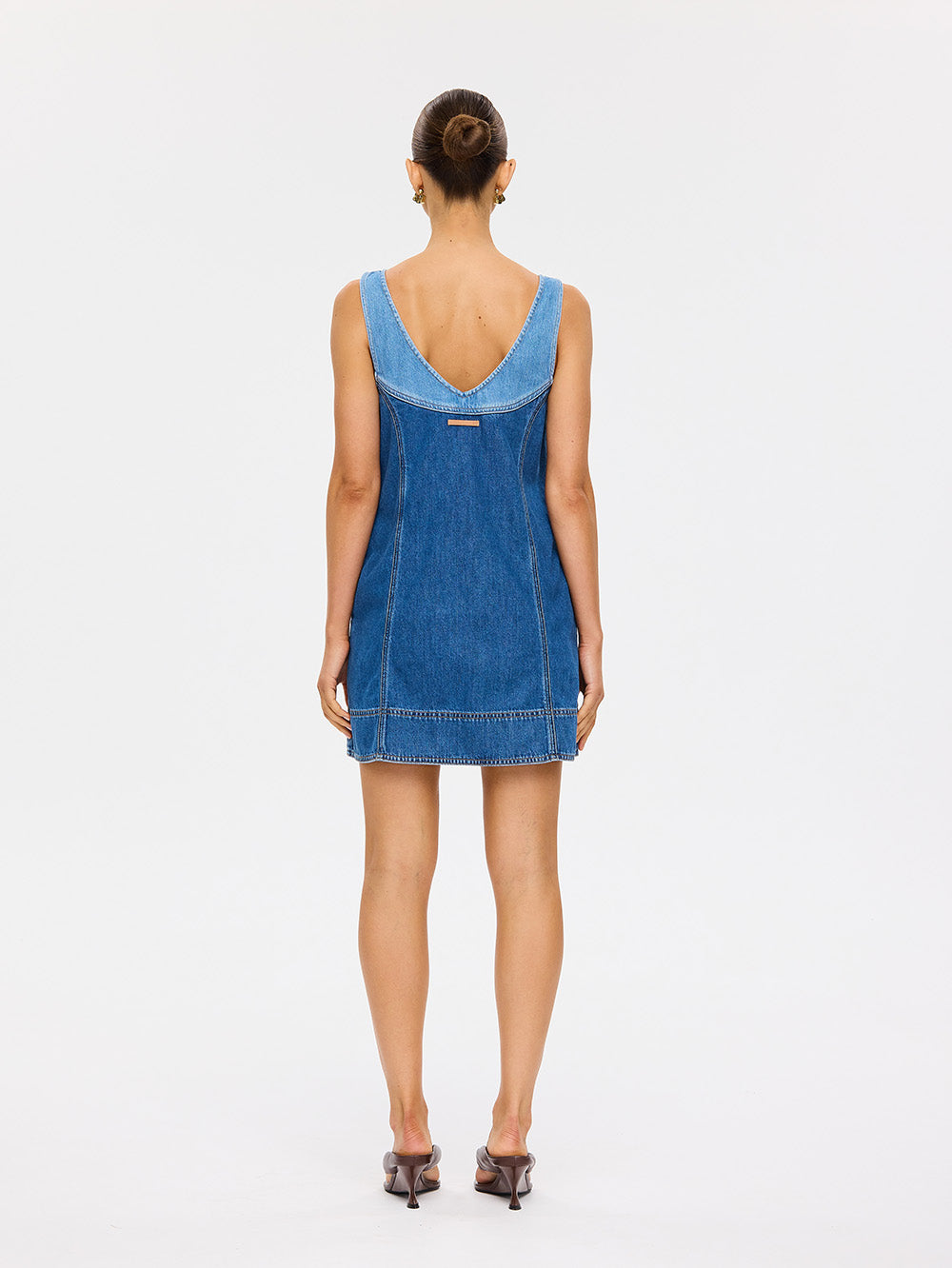 Coralie Denim Mini Dress | Two Tone Blue