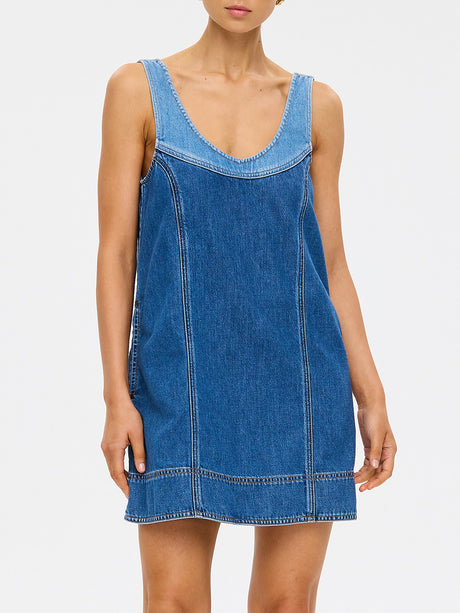 Coralie Denim Mini Dress | Two Tone Blue