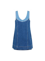 Coralie Denim Mini Dress | Two Tone Blue