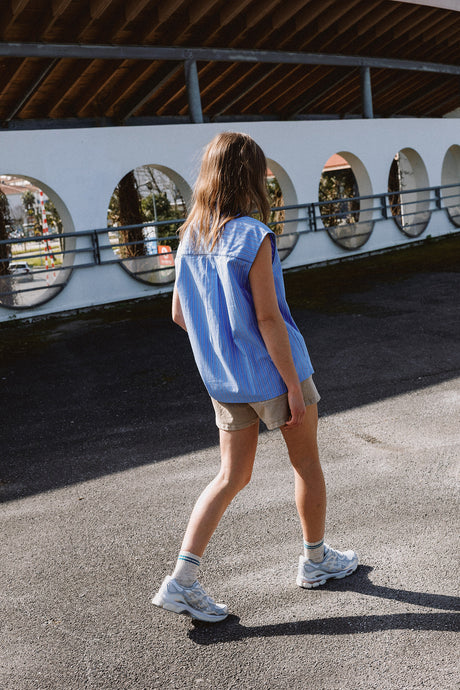 Oversized Poplin Shirt | Blue
