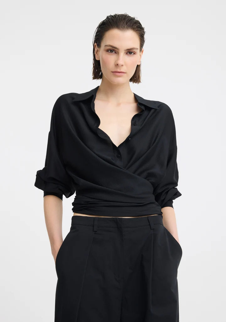 Celine Wrap Shirt | Black