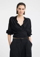 Celine Wrap Shirt | Black