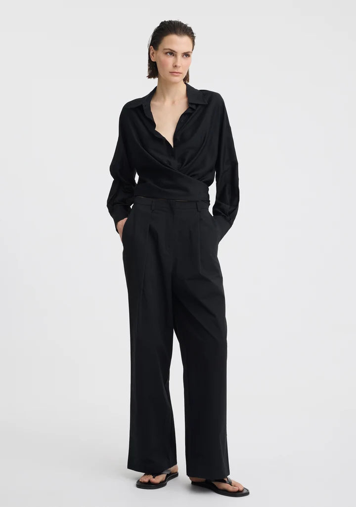 Celine Wrap Shirt | Black