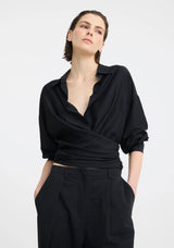 Celine Wrap Shirt | Black