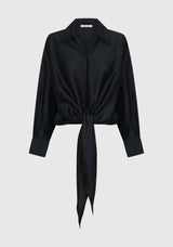 Celine Wrap Shirt | Black