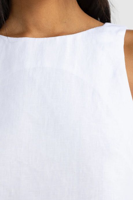 Jolie Button Side Mini Dress | White