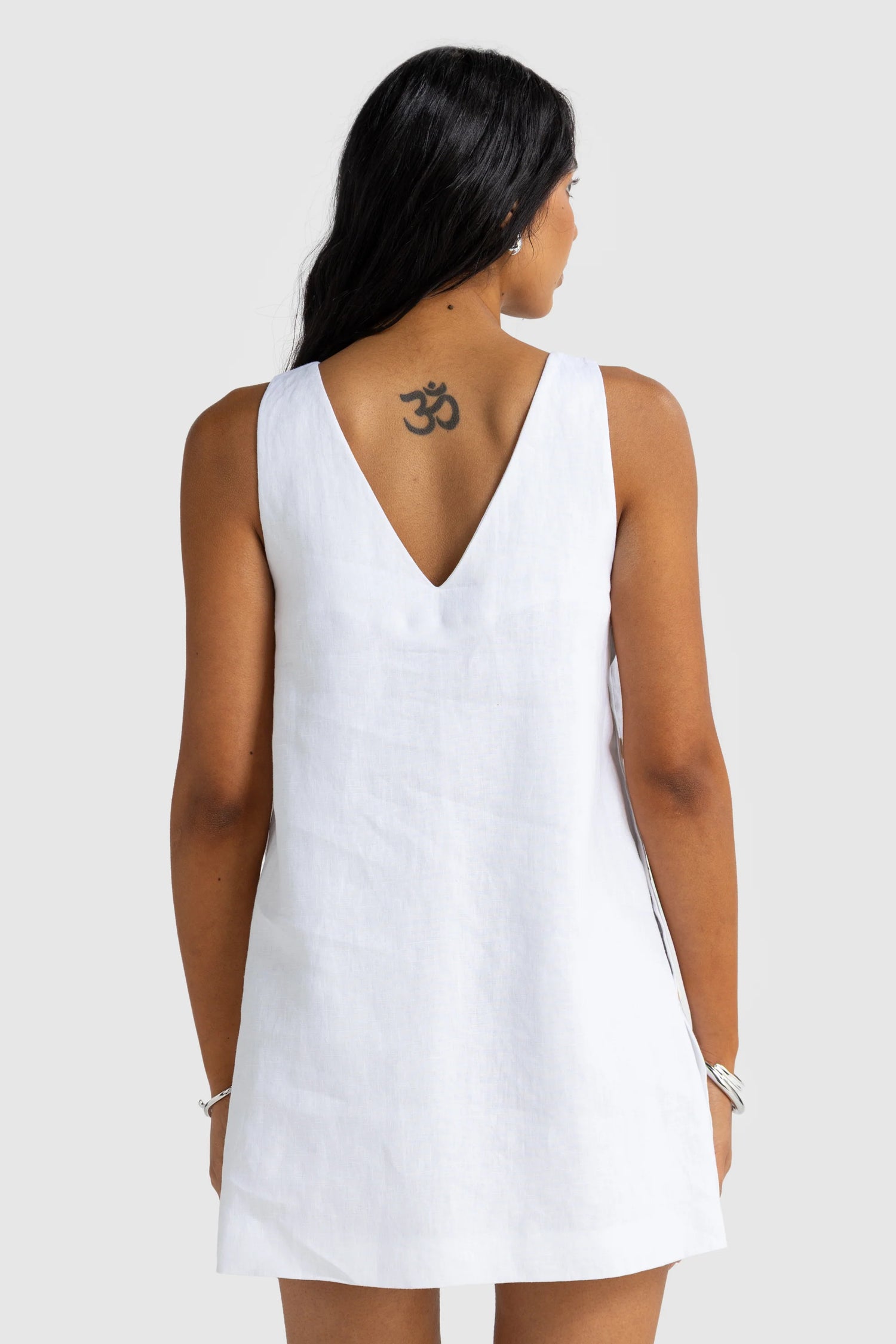 Jolie Button Side Mini Dress | White
