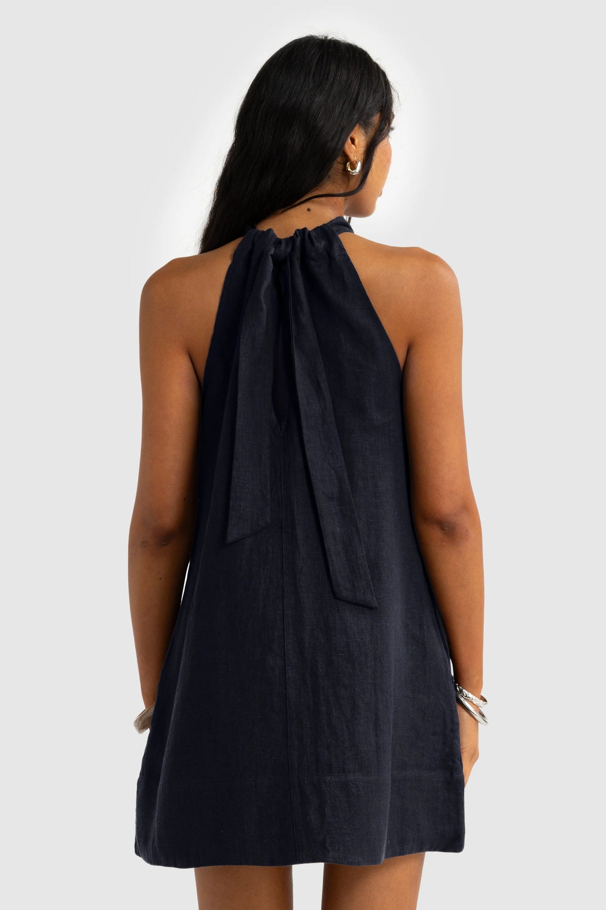 Luna Linen Mini Dress | French Navy
