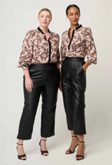 Harley Linen Viscose Rope Trim Detail Shirt | Russet Palm