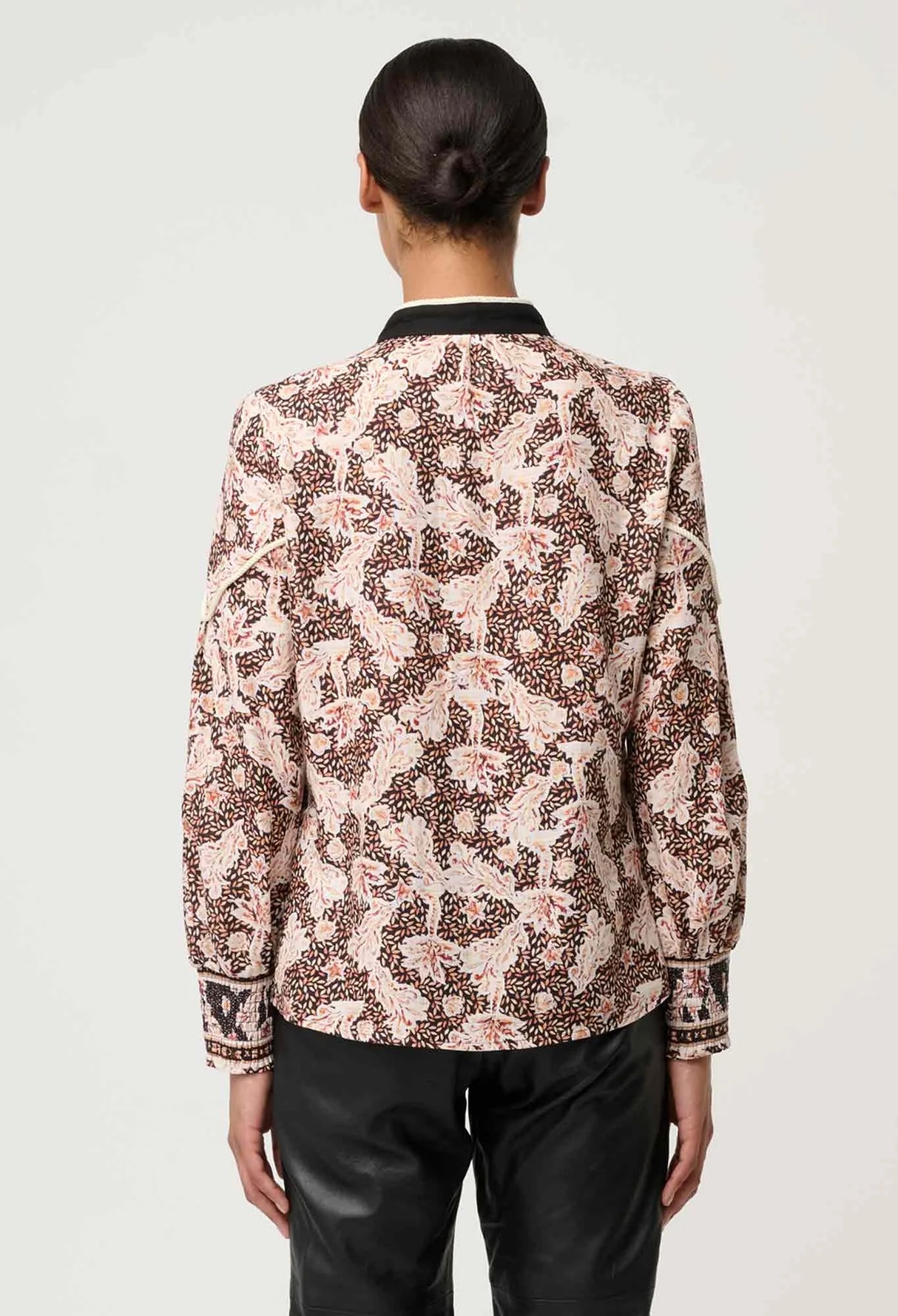 Harley Linen Viscose Rope Trim Detail Shirt | Russet Palm