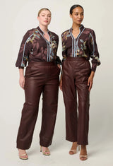 Asher Contrast Trim Viscose Faille Shirt
