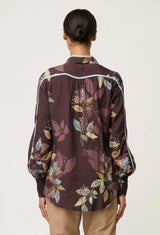 Asher Contrast Trim Viscose Faille Shirt