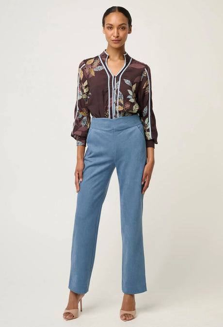 Asher Contrast Trim Viscose Faille Shirt