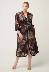 Camille Viscose Faile Curved Hem Rope Detail Dress