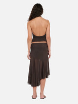 Olyssia Asym Midi Skirt | Bitter Choc