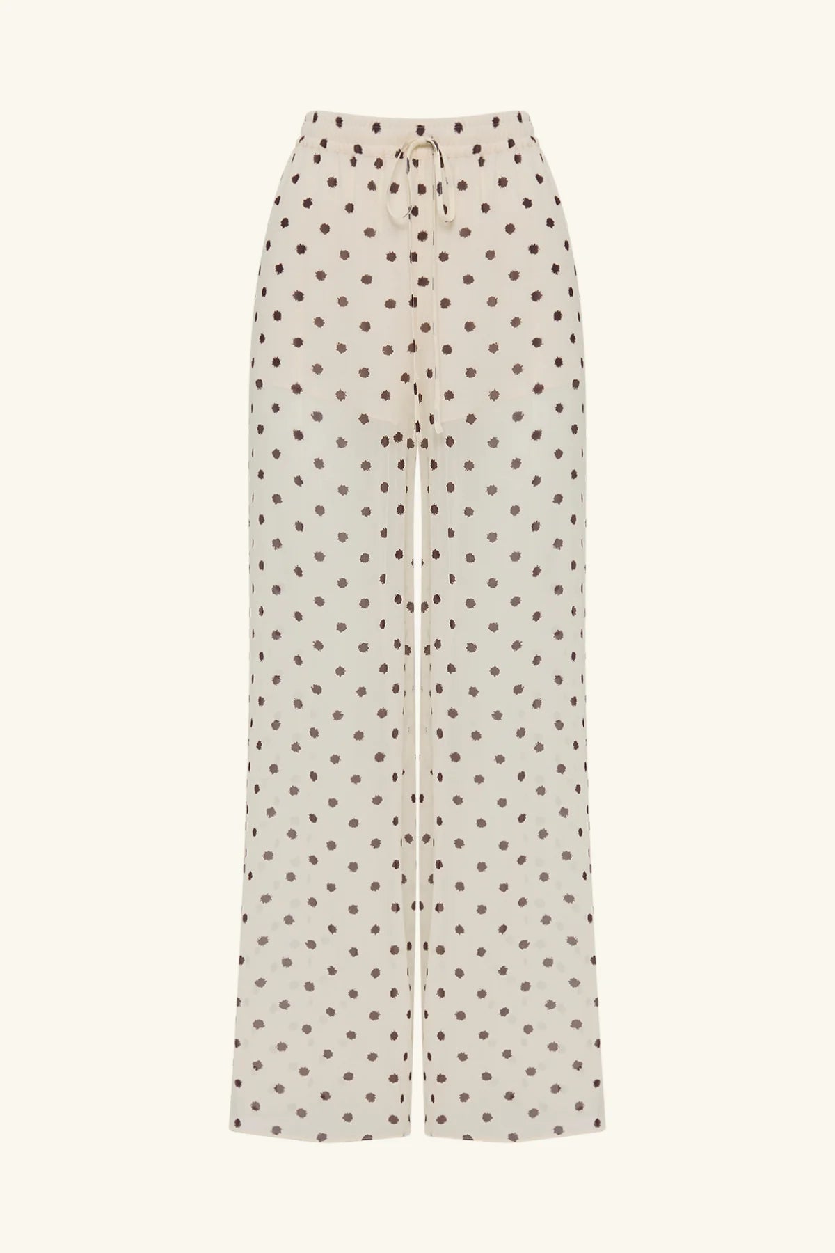 Houston Sheer Drawstring Pant | Blanc Polka