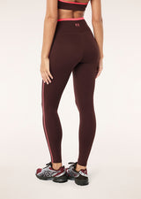 Radar Full Length Legging | Mahogany/Diva Pink