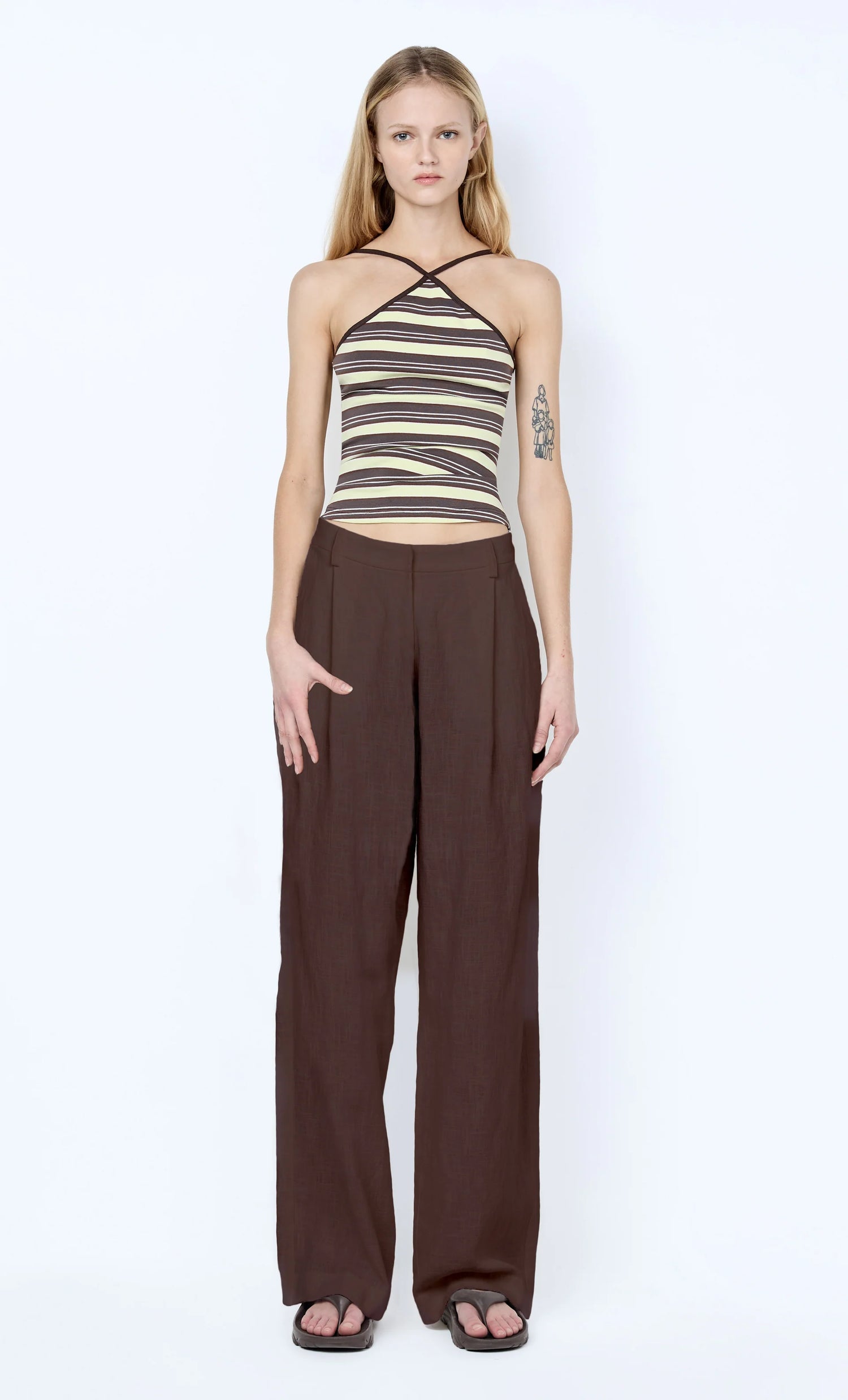 Vinnie Wide Leg Pant | Dark Chocolate