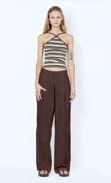 Vinnie Wide Leg Pant | Dark Chocolate