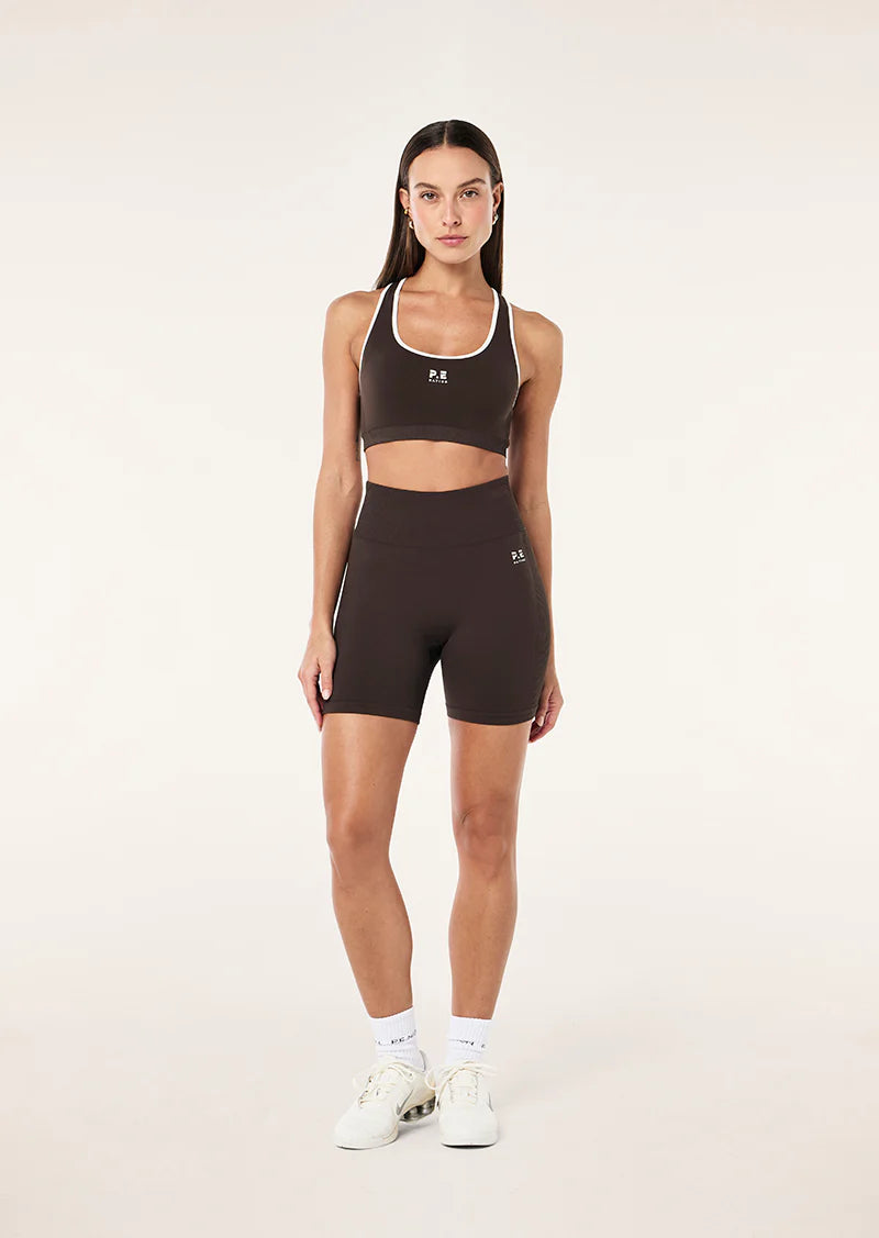 Restore Seamless 5 Inch Bike Short | Coffee Brown