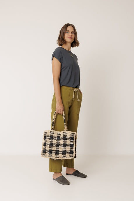 Raffia Shopper Bag | Two Tone