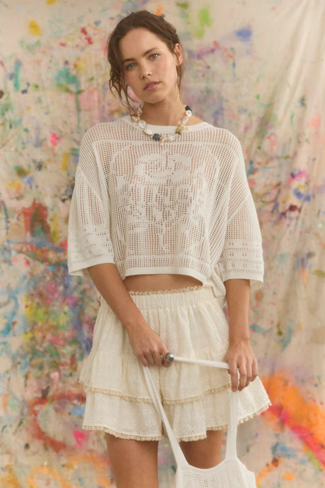 Rosa Crochet Banya Oversized Tee