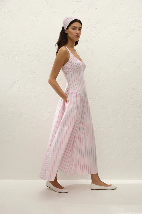 Marcella Midi Dress | Fiori Stripe Palazzo