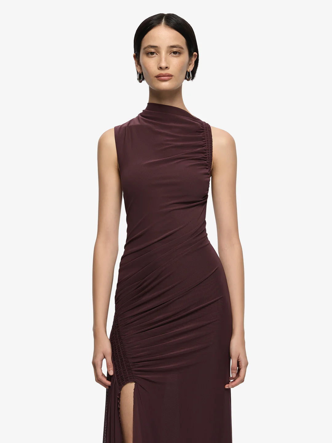 Marabou Maxi Dress | Aubergine