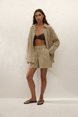 Clemente Short Carmen Stripe | Sand Cedar