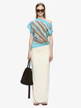 Elaris Drape Top | Sandalwood Stripe