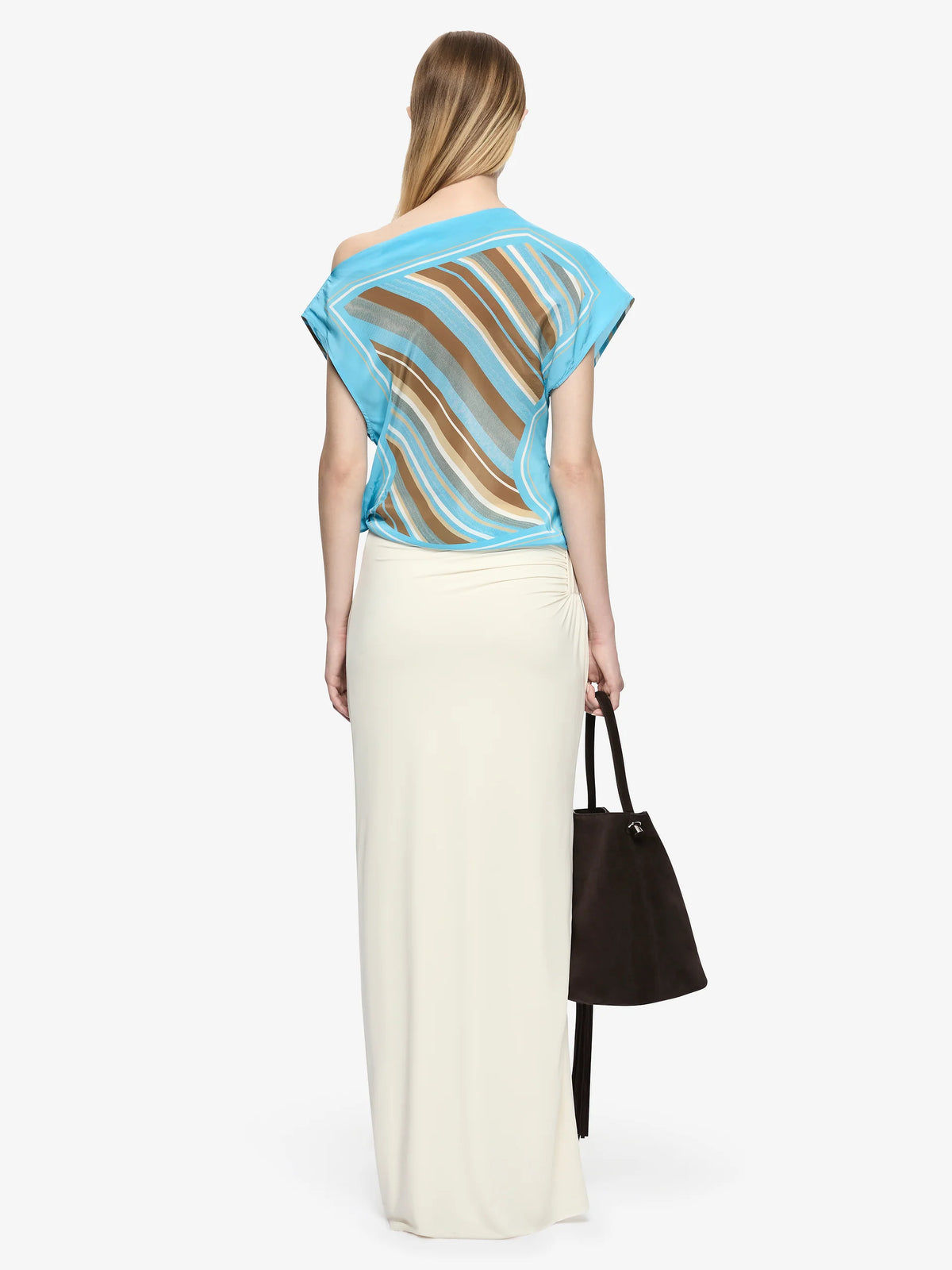 Elaris Drape Top | Sandalwood Stripe